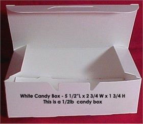 1/2lb White Empty Candy Box 25 Count