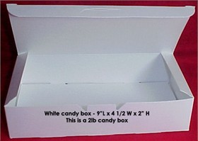 2lb White Empty Candy Box 25 Count