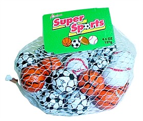 Assorted Chocolate Sports Balls  4.5oz bag