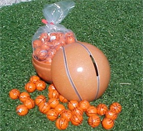 Basketball Bank Filled With Chocolate Basketballs