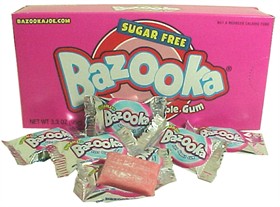 Bazooka Sugar Free Bubble Gum 3.3oz Box