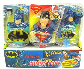 Batman & Superman Gummy Lollipops 18 Count