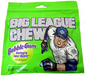 Big League Chew Shredded Bubble Gum  12ct - Sour Apple