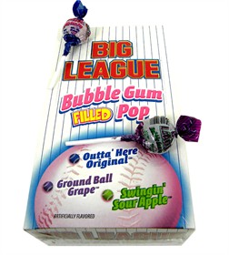 Big League Bubble Gum Lollipop 48 Count