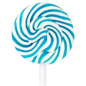 Blue & White Petite Squiggly Lollipops 48  Count (Raspberry)