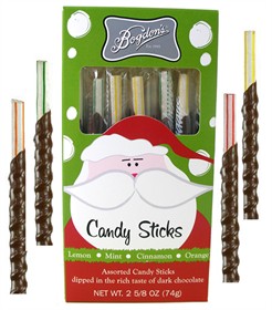 Bogdon's Assorted Flavor Sticks Dipped In Chocolate Santa Box