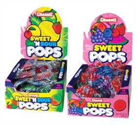 Charms Sweet & Sour and Charms All Sweet Lollipops 48ct