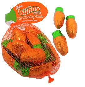 Mini Chocolate Carrots In Mesh Bag