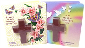 Chocolate Cross With Religious Easter Card Attached