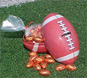 Football Bank Filled With Chocolate Footballs