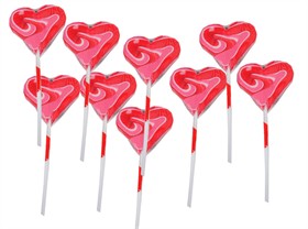 Heart Shaped Swirly Lollipops 24 Count