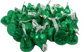 Hershey's Kisses DARK Chocolate Green 24oz