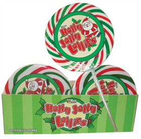 Holly Jolly Christmas Whirly  Lollipop 12ct