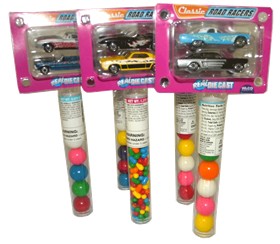 Classic Car Racers With Candy 12ct ( Real Die cast)