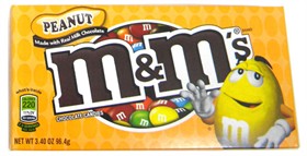 M&M Peanut Candy 3.4oz Theater Size Box