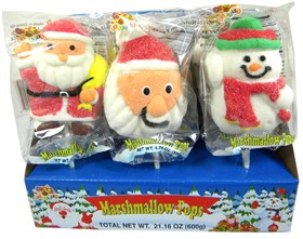 Marshmallow Christmas Lollipops 12ct