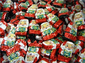 Bulk Mini Chocolate Santa's Crisp Kringles 24lb