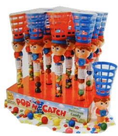 Pop and Catch Baseball Toy With Gumballs 12ct