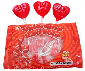 Heart Shaped Lollipops 30 Count  By Alberts