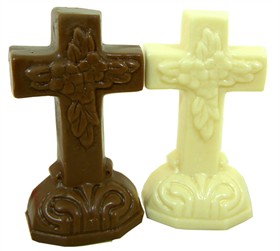 Solid Milk Chocolate or White Chocolate Cross 2.75oz Gardners