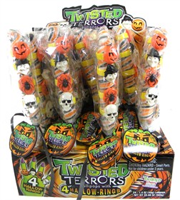Twister Terror Lollipops With 4 Halloween Rings 24ct
