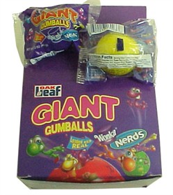 Wonka Nerds Filled Giant  Bubble Gum Balls 18ct